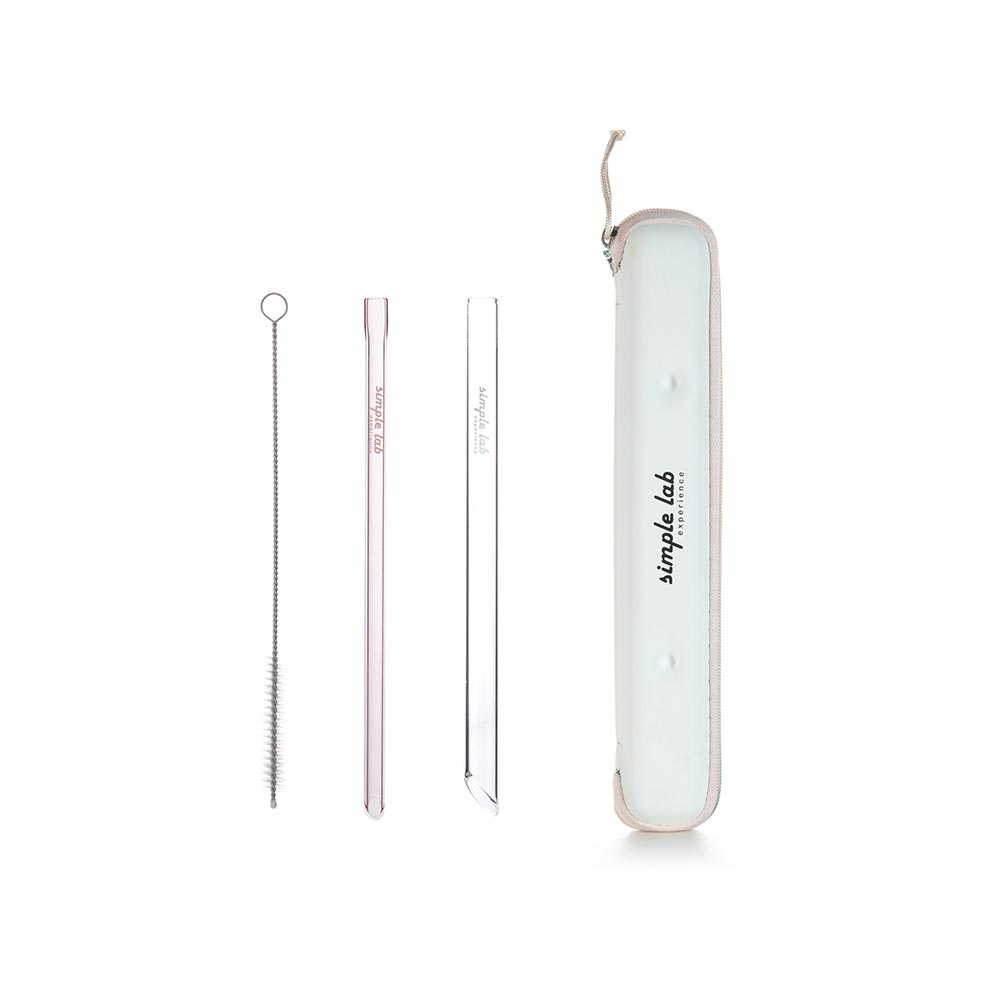 Essento Reusable Glass Straw Set