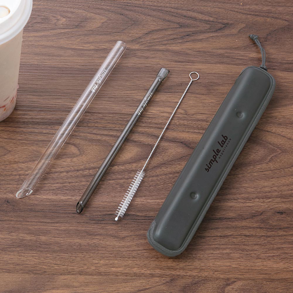 Essento Reusable Glass Straw Set