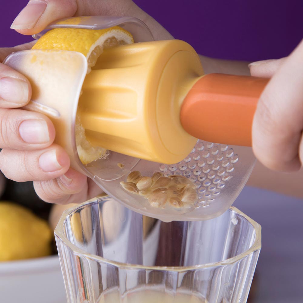 Juice & Strain - lemon reamer with seed strainer