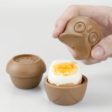 Morning Owl Egg Cup cum Shaker Set (Brown)
