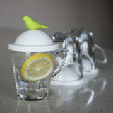 Sparrow Glass Mug and Lid/Holder