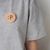 Wood Mood - Emoticon Badge (Beech)